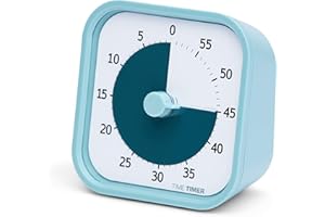 Time Timer Home MOD — Minuteur visuel de 60 minutes — Pour fournitures scolaires à la maison, outil d'étude, minuterie pour bureau, bureau et réunions avec fonctionnement silencieux, Blue