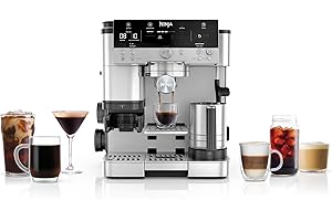 Ninja Luxe Premier 3-in-1 Coffee Machine, Latte, Cappuccino, Cold Brew & Espresso Maker With Built in Bean Grinder & Milk Frother, Easy to Use, 4 Automated Froth Presets, Silver, ES601UK