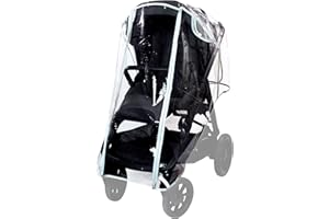 Bebesar® Protector de Lluvia Universal para Silla de Paseo y Carro de Bebé – Plástico de Lluvia Impermeable - Cremallera Frontal para Fácil Acceso (Universal)