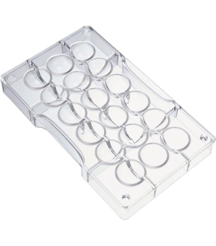 DECORA Chocolate Mould Hemisphere 75 275X150X22MM Chocoladevorm Halve bol, polycarbonaat, doorzichtig, 20 x 12 x 2,3 cm
