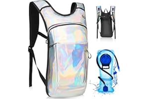 BOSNAS Hydration Backpack, Festival Rave Hydration Pack, Water Backpack with 2L Hydration Bladder, Rave Backpack Hydration Pack Hydropack Hydro for Festivals, Raves, Hiking, Marathon, Running