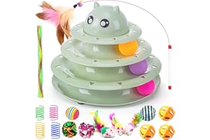 Pawsayes Jouets Chat, Kit Jouet Chats 17 pièces avec Jouet Labyrinthe Chats 3 Couches, Balles pour Jeu Chaton, Jouets pour Chaton de Jouets Interactifs pour Chat