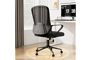 naspaluro Office Desk Ergonomic Chair with Back Support/Armrests/Metal Claws Comfy Computer Small Heavy Duty Swivel Chairs for Home Office Comfortable Black Study Work Mesh PC Chairs & Stools