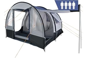 CampFeuer Tienda de Campaña Familiar Smart I 4 Personas I Columna de Agua de 2.000 mm I Tipo Tunel I 3 Entradas