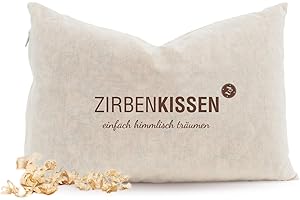 ‎ZIRBEN FAMILIE Zirben Familie Natur-Dekokissen 30x20cm • Zierkissen gefüllt mit natürlichen ZirbenFlocken