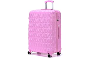 RMW Suitcase Large Hard Shell | Trolley Suitcases | 3 Digit Combination Lock| 4 Dual Spinner Wheels | Lightweight | Hold Check in Luggage | Aluminum Telescopic Handle (Pink, Large 28")