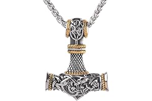 Cuicany Thor hammare halsband, Viking Mjolnir hänge, stål Thor hammare halsband, herr Thor hammare halsband, viking rostfritt stål halsband, viking present till män