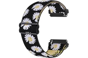 Ecogbd Cinturino di ricambio elastico compatibile con cinturino Fitbit Versa/cinturino Fitbit Versa Lite/cinturino Fitbit Versa 2, cinturini in nylon tessuto morbido per donna uomo (fiore)