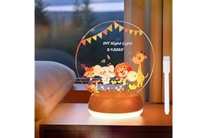 ‎THLEVEL Thlevel Personalisiertes Nachtlicht Nachtlampe Lampe Nachttischlampe 3 Lichtmodi mit Acrylplatte für Kinder Geschenk Kinderzimmer Schlafzimmer Wohnzimmer