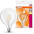OSRAM LED Retrofit CLASSIC GLOBE / LED lamp, classic ball shape, retro design, in filament style, with screw base: E27, 4 W, 220…240 V, 40 W replacement, clear, Warm White, 2700 K, 4x1pack
