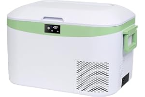 B BINGI BINGI Nevera Portátil Eléctrica 12.8L,Nevera y Congelador Compresor Portátil,Refrigerador de Coche 12V/24V,mini frigorífico CA 220v Para Hogar,Conducción,Camping,Viajes,Barco,-18ºC a +10ºC