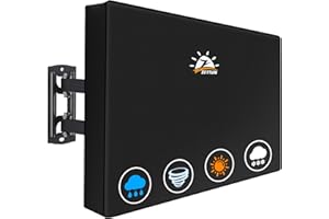 Zettum osłona przeciwpyłowa do telewizora 65-70 cali, ochrona telewizora na zewnątrz 600D Oxford powłoka PU, wodoodporny pokrowiec ochronny na telewizor, pokrowiec na telewizor (Czarny)