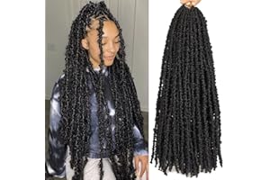 Leeven 30 Inch Distressed Faux Locs 6 Packs Long Butterfly Crochet Hair Synthetic Crochet Braids Pre-looped Soft Hair Extensions 1B#