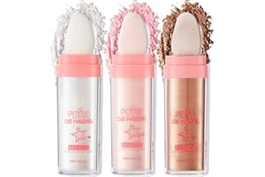 Erinde Highlighter Makeup, Face Glitter Powder Stick, White Glitter Highlighter Makeup, Body Glitter, Shimmer Highlighter Powder, Fairy Dust Highlighter, Natural Sparkly for Face Body