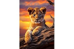 MAXBYE Animaux Diamond Painting Art, Peinture Diamant Adulte Enfant Tigre 5D Diamant Kits de Broderie au Point de Croix, Diamant Strass Point de Croix Cristal Painting pour Murale Décoration 30x40cm