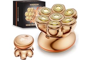 MAXGROOM PRO Head Shavers for Bald Men, Upgraded 7D Shaving Head Blade,55% Increase in Battery Capacity,7500-8800Rpm Mens Head Shaver,IPX6 Waterproof,Ergonomic Design,Type-C Charging(Gold, PRO)