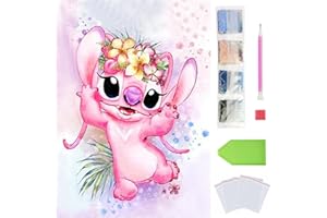 ANHEXUAN Pink Girl DIY 5D Kit Diamond Painting Figurine Anime 30x40cm,Alien Peinture Diamant pour Enfant et Adultes Debutant,Ideal pour la Decoration Maison/Salon/Chambre/Bureau