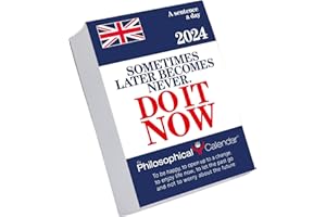 IL CALENDARIO FILOSOFICO The Philosophical Calendar 2024, The First and Original Desk Calendar with 366 Days of Philosophical Phrases, Read a Philosophical Sentence Every Day, A6 with Cardboard Holder, 10x14 cm