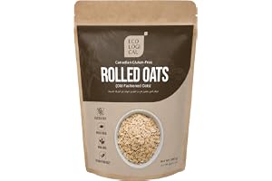 Ecological Canadian Gluten-Free Rolled Oats 500g – 100% Whole Grain | Non-GMO | High Fiber | Ideal for Breakfast, Baking & Smoothies