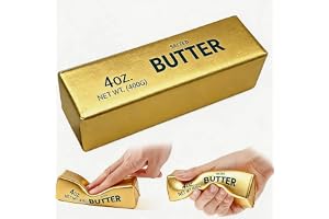 1Pack Gold Butter Squishy Toy 9in– Soft Slow Rising Squeeze Fidget Toy, Cute Butter Bar Stress Ball for Desk, Office & Party Favors, Yellow & Multicolor Options
