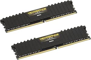 Corsair CMK8GX4M2A2666C16 Vengeance LPX 8 GB (2 x 4 GB) DDR4 2666 MHz C16 XMP 2.0 High Performance Desktop Memory Kit, Black