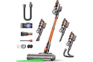 Fieety Aspirateur Balai sans Fil, 50kPa/600W/65Min Aspirateur sans Fil Puissant avec Parfumé Recharge Murale Mode Automatique Tuyau Extensible 1m pour Poils d’Animaux, Tapis, Sols Durs et Voiture