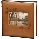 Pioneer Kabartmalı Sarmaşık &Ccedil;er&ccedil;eve Suni Deri Kapak Fotoğraf Alb&uuml;m&uuml;, Kahverengi 10 x 15 cm