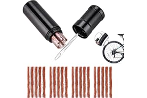 QNENEAM 20 Pezzi Vermicelli Tubeless MTB, Kit Riparazione Tubeless MTB, Kit Riparazione Gomme Bici Inclusi Strisce di Gomma Vulcanizzata Alesatore Portatile per Ciclisti Professionisti e Amatoriali