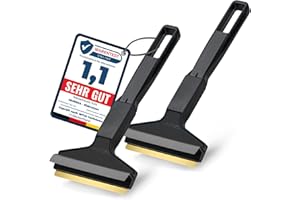 L & P CAR DESIGN Eiskratzer Auto [2 Stück] - Messing Scheibenkratzer Auto - schnell, mühelos & schonend - aus Premium HIPS - Murska mit Messingklinge & Gummilippe - effizienter Schneekratzer - Finnland Schwarz Grau