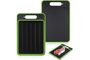 KSSVZZ 4 in 1 Miracle Melt Defrosting Board, Defrosting Tray Double Sided As Chopping Board with Grater, Sharpener, Fast Thawing of Frozen Food & Meat, 12.3x8.3 Inch