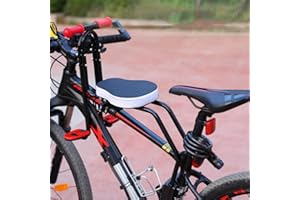 HONEYHOUSE Siege Velo Enfant Avant | Sécurité Siège de Vélo Avant avec Accoudoir et Pédale | Siège Avant Coussin de Selle pour Enfant de 2 à 6 Ans, Max 50KG (Black)