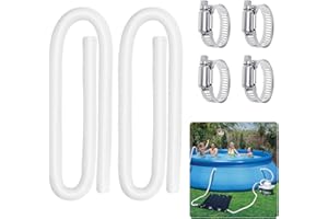 CJWDZ Pool Hoses Swimming Replacement Hose 1.25" Diameter for above Ground Pools Swimming Pool Filter Pump Replacement Hose 59" Long with 4 Metal Clamps （2 Pack）