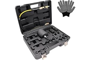 LIDOUYA 25 pezzi estrattore iniettore – Estrattore iniettore diesel – Strumento pneumatico con 19 adattatori compatibile con Bosch, Delphi, Denso, Siemens CR iniettori