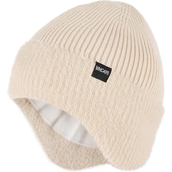 Marhatter gebreide herenmuts, wollen muts, wintermuts voor heren, bruin