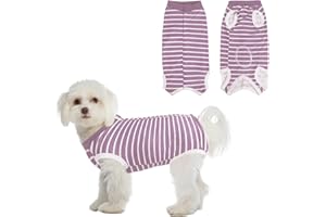 PLLIOCSE Dog Recovery Suit Post Surgery Bodysuit, Soft Breathable Surgical Pet Suit, E-Collar Alternative for Spay Neuter Wound Care, Anti-Lick Onesie for Medium, Large Dogs (Pink, M)
