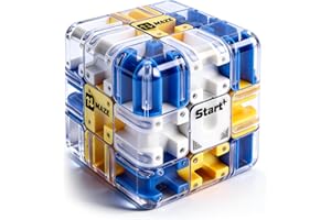 CRUXION Large Labyrinth 3D Maze Cube, Logical Challenge 3x3 Maze Puzzle Cube Toy for Stress Relief & Logic Development Educational Focus Game Gift for Family Gatherings (Blue)