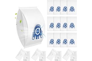 ISINGO 12 Pack GN Vacuum Bags Compatible with Miele Hoover Bag, GN Vacuum Bags for Classic C1, Complete C2 C3, S2 S5 S8 S400 Series, Includes 4 Motor Filters & 4 AirClean Filters