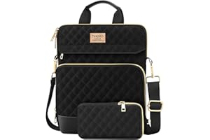 TiMOVO 13" Bolsa de con Correa de Hombro para iPad Air 13", iPad Pro 13", iPad Pro 12,9", Galaxy Tab S9+/S9 Plus/S10+/S10 Plus/S9 FE+/S9 FE Plus 12,4", Remarkable Paper Pro 11,8", Negro