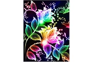 Huacan Diamond Painting Erwachsene Blume Foto Diamant Paintings Bilder Bunte Blumen Voll Eckige Bohrer Diamante Malerei Stickerei für Kinder Home Wall Decor 30x40cm