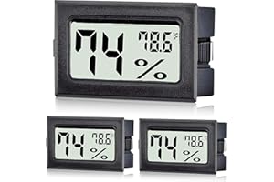 Higrómetro -Termómetro Digital (Pack 3) CLAMBER Para interior y exterior: Temperatura y Humedad para la Sala de Estar, el Invernadero, la Bodega, el Sótano, el Almacén….