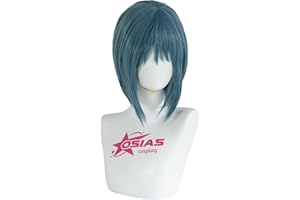 OSIAS Miki Sayaka Parrucca Blu Corta Sintetica Resistente al Calore