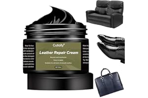 CUTIOLLY Restaurador Relleno de Cuero,Reparación de Cuero,Masilla Reparación de Cueros,Crema Reparación de Cuero,Cuero Liquido Reparador,Gel Reparación Cuero,para Sofás,Asientos de Automóviles (1, Negro*60ml)