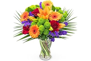 PRESTIGEFLOWERS Joyeux - Fleurs fraîches pour le lendemain - Fleuriste en ligne - Bouquets d'occasion - Cadeau d'anniversaire - Superbe fleur pour une journée spéciale - Fleurs pour la fête des Mères