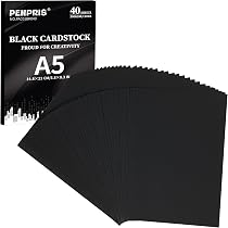 50 Fogli Di Cartoncino Nero 21,6 X 28 Cm, 250 G/m² Di Spessore