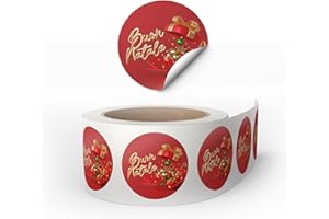NAÏZAYA Etichette Adesive Regalo Natale – Maxi Etichetta Regali Buon Natale - Adesivi Chiudi Pacchi Natalizie