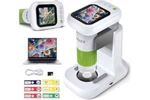 OUTACT 1000X Digital Microscope for Kids, 3 in1 Portable Handheld Microscope With 2.4“ HD Screen & SD Card for Photo/Vedio, Stem Educational Science Kit Toys for 3-12 Age Years Old Children