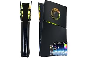 Cover Plates for P5 Slim Digital Edition with RGB Light Strip and Dust Filter, DOBEWINGDELOU 400+ Effects LED Light Console Faceplate Replacement Shell DIY Decoration Kit Accessories Black