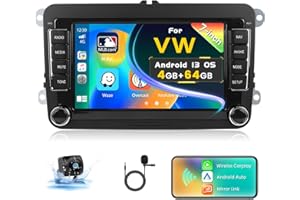 Radio samochodowe Inefala 4G+64G z Androidem, 15,7-calowy ekran dotykowy, stereo, do VW Polo Golf Caddy, Tiguan Touran Passat Seat, radio 2 Din z bezprzewodowym CarPlay i Android Auto, WiFi BT RDS FM