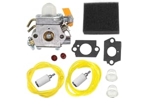 AISEN Carburateur avec filtre à essence et tuyau d'essence pour Homelite RYOBI 30 cc 26 cc 25 cc Zama C1U-H60 UT33600 UT33650 RY28100 RY28120 RY28121 RY28140 Remplace 308054003 307 Référence produit :