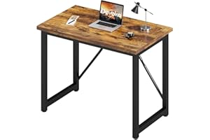 Devoko Bureau d'ordinateur 80x50x75 cm, Table, Petits Bureaux d'étude pour Les Petits Espaces, Poste de Travail, Bureau et Travail à Domicile, Cadre en Métal, Marron Rustique